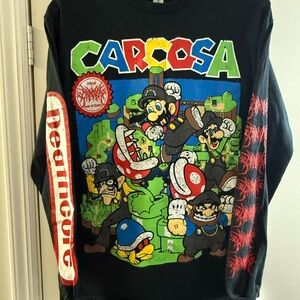 Black Graphic Crewneck Sweater